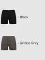 Plain Grizzle Gray And Black Mens Boxer Combo - Pack of Two